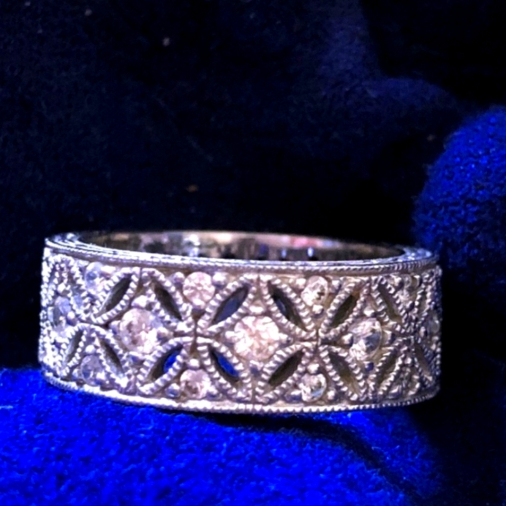 Tacori Epiphany Diamonique Platinum Clad Harlequin Ring